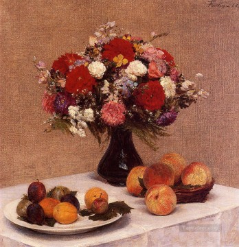 アンリ・ファンタン・ラトゥール Painting - 花と果実 アンリ・ファンタン・ラトゥール